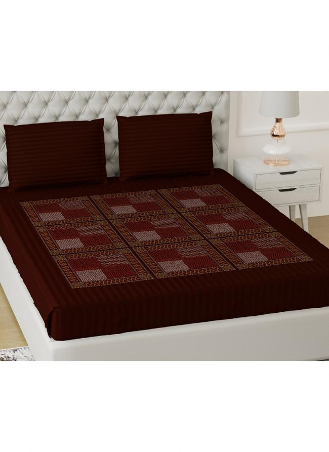 Cotton Maroon   Printed Bedsheets( 108*108)